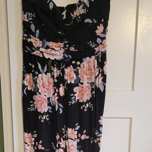 Strapless sweetheart line jumpsuit